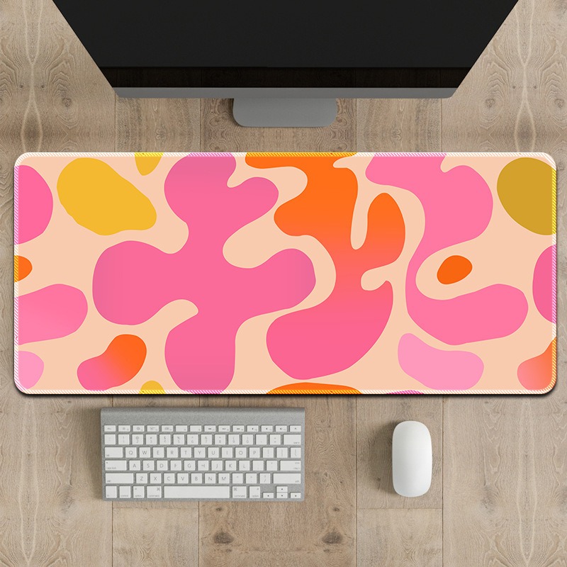 Y2K Desk Setup - Tapis de bureau abstrait rose orange