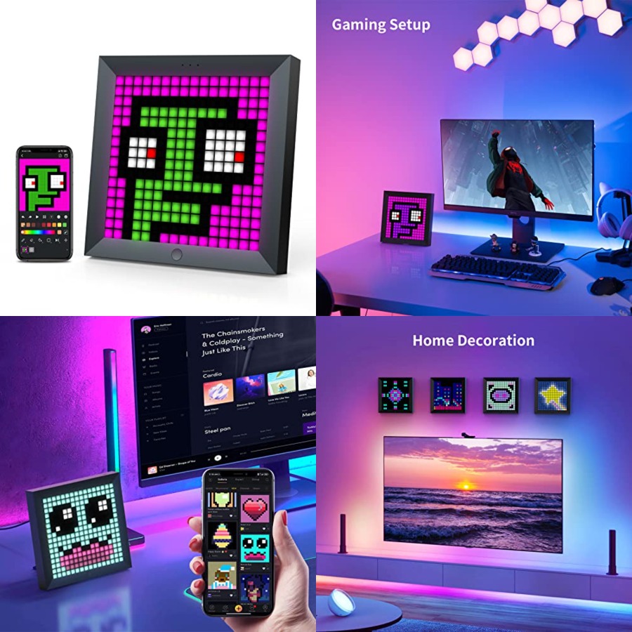 Desk Setup Gaming - Panneau d'affichage LED à pixels, compatible