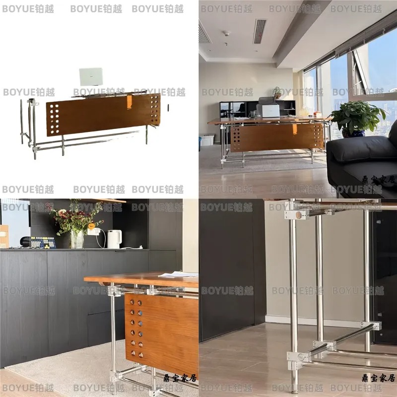 Desk Setup L Shaped - Bureau en bois massif Bauhaus, style