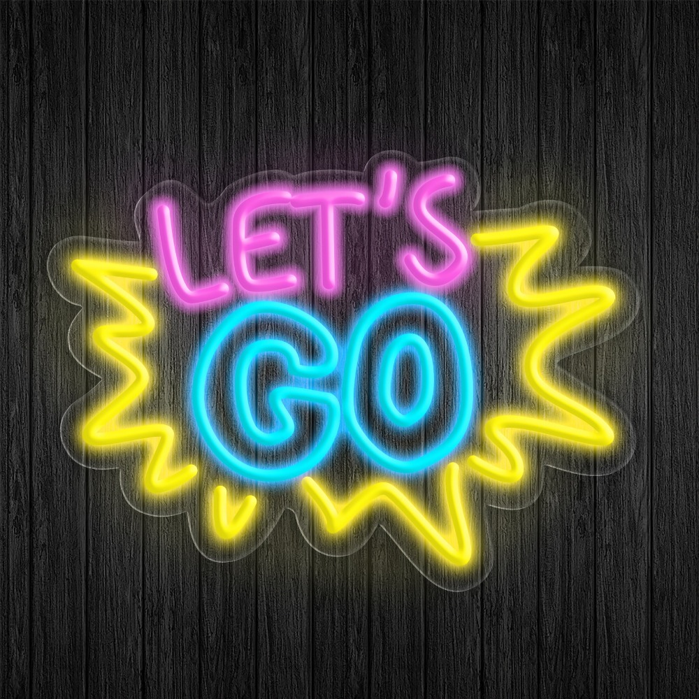 Desk Setup Quotes - LET'S GO Enseigne néon LED multicolore