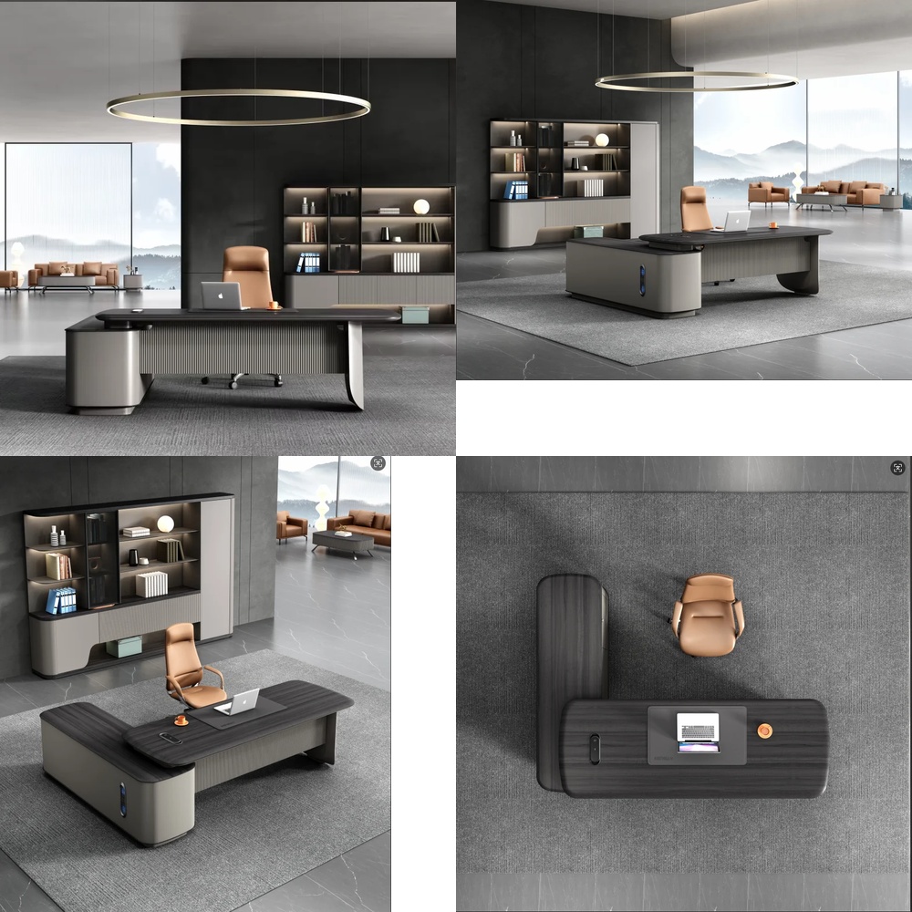 Desk Setup L Shaped - Bureau de direction moderne de luxe