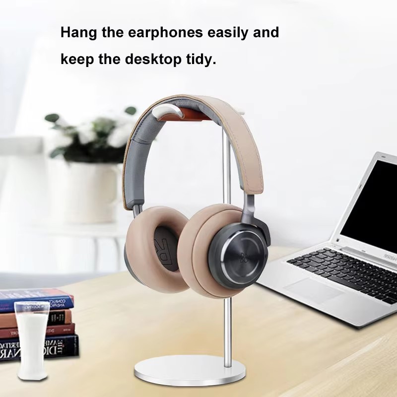 Desk Setup Gaming - Support de casque incurvé en aluminium,