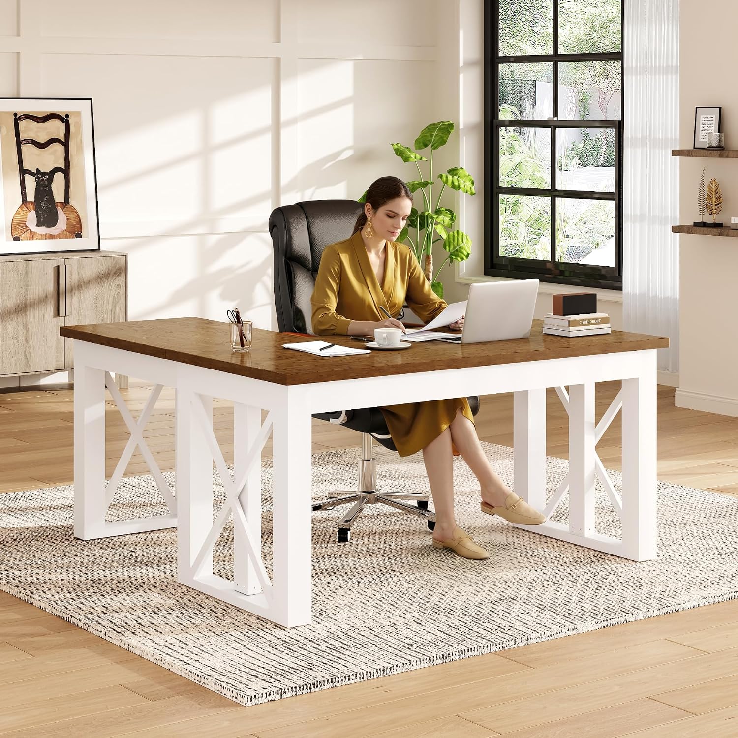 Desk Setup L Shaped - Bureau debout en forme de L