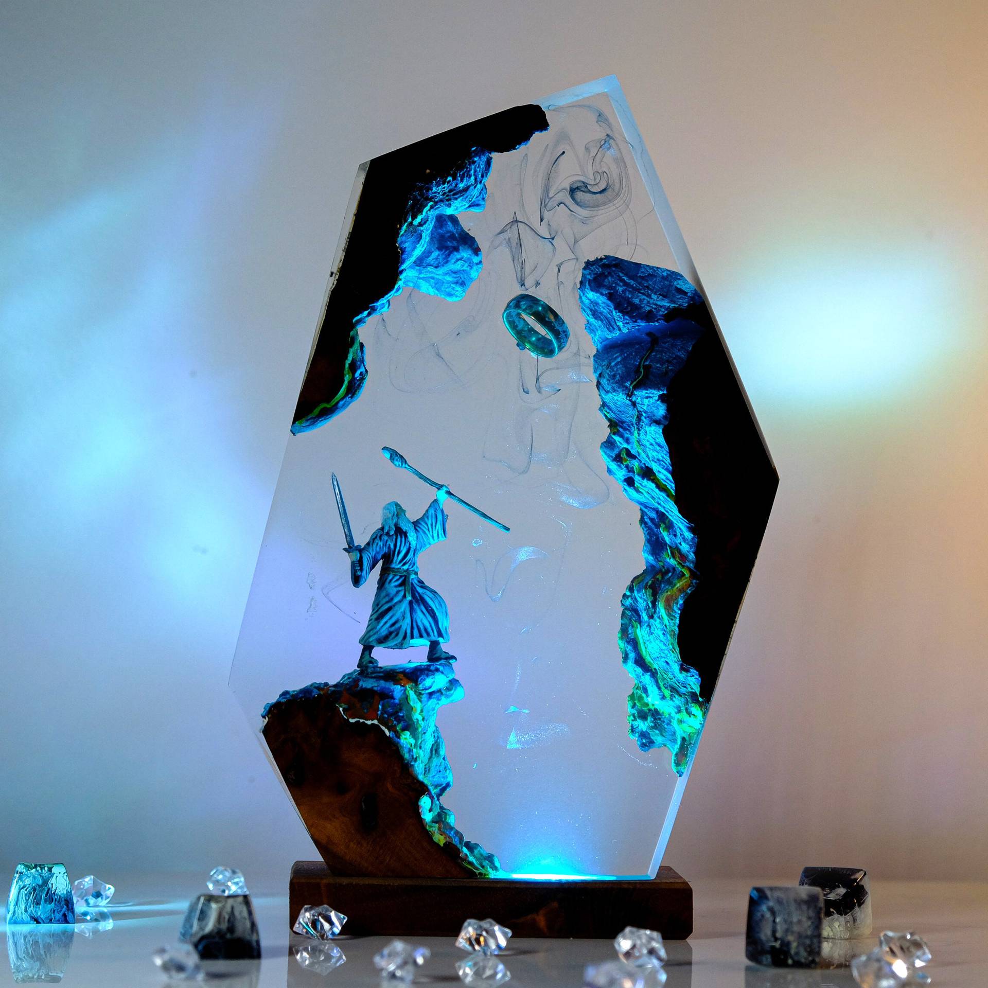 Desk Setup Lighting - Lampe de table en résine Scène