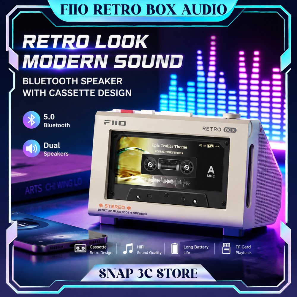 Speaker Desk Setup - FiiO RETRO BOX – Enceinte Stéréo