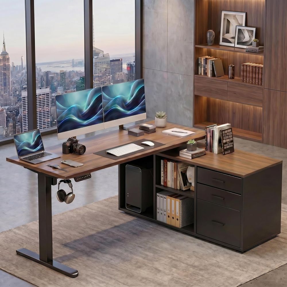 Desk Setup L Shaped - Bureau debout en forme de L