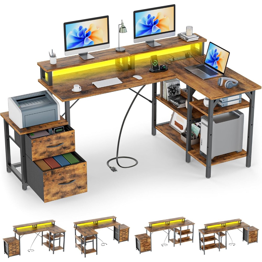 Desk Setup L Shaped - Bureau d'angle en L ou long