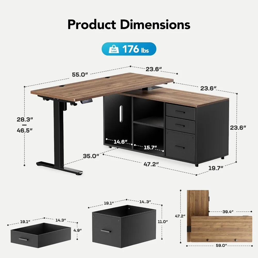 Bureau debout en forme de L HU - Desk Setup L Shaped avis et prix