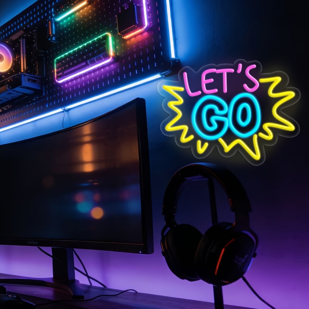 LET'S GO Enseigne néon LED mul - Desk Setup Quotes avis et prix