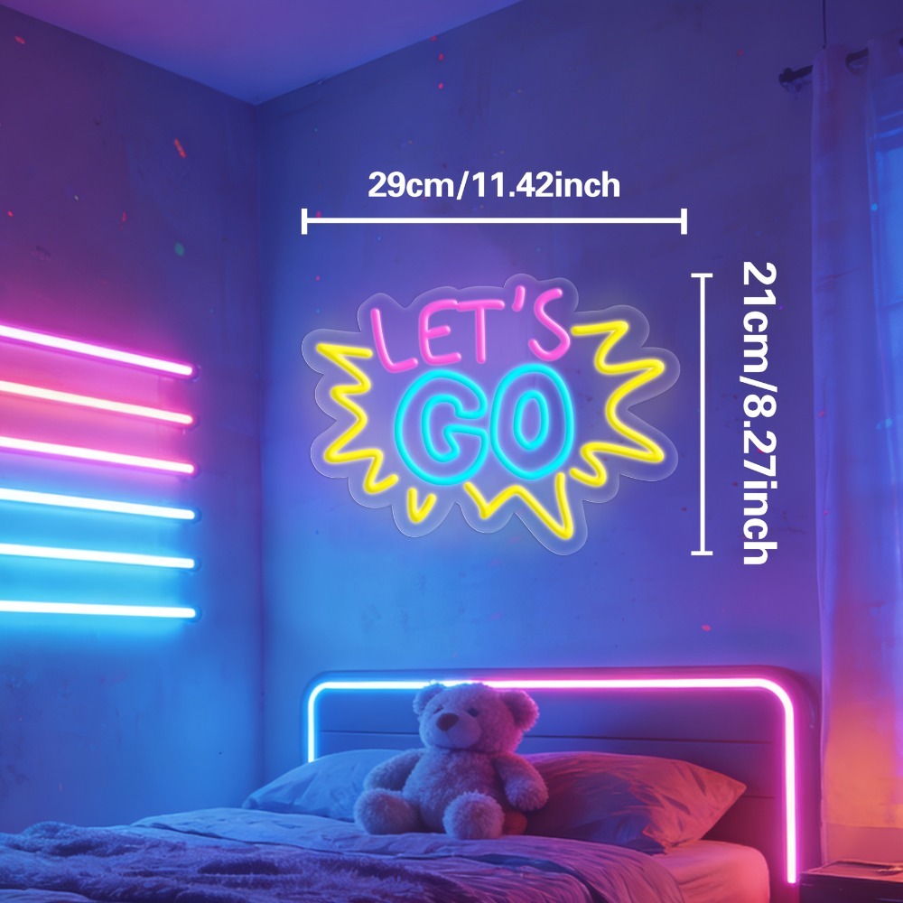 LET'S GO Enseigne néon LED mul - Desk Setup Quotes avis et prix