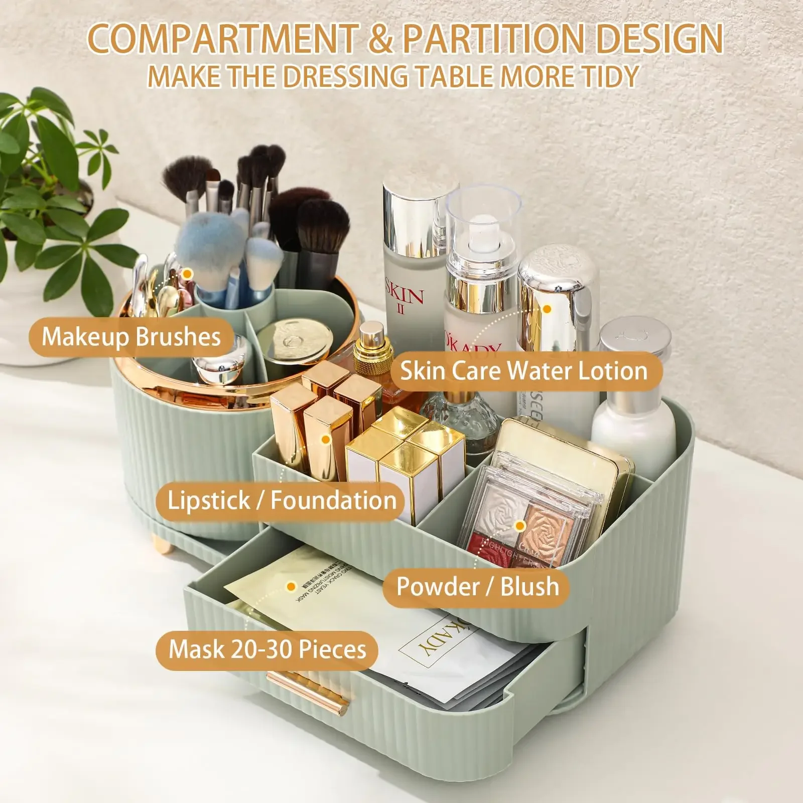 Porte-brosse de maquillage gra - Desk Drawer Unit avis et prix