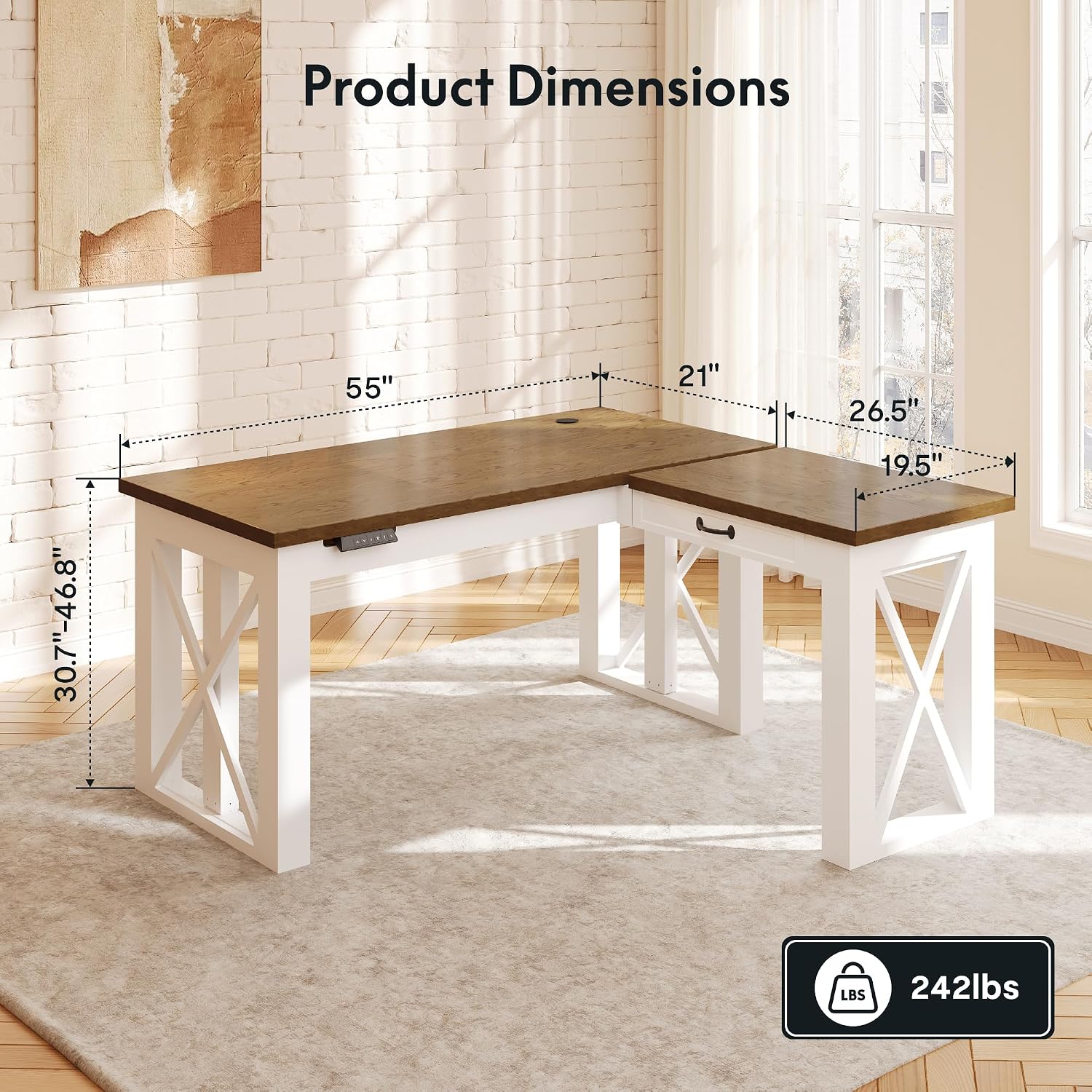 Bureau debout en forme de L av - Desk Setup L Shaped avis et prix