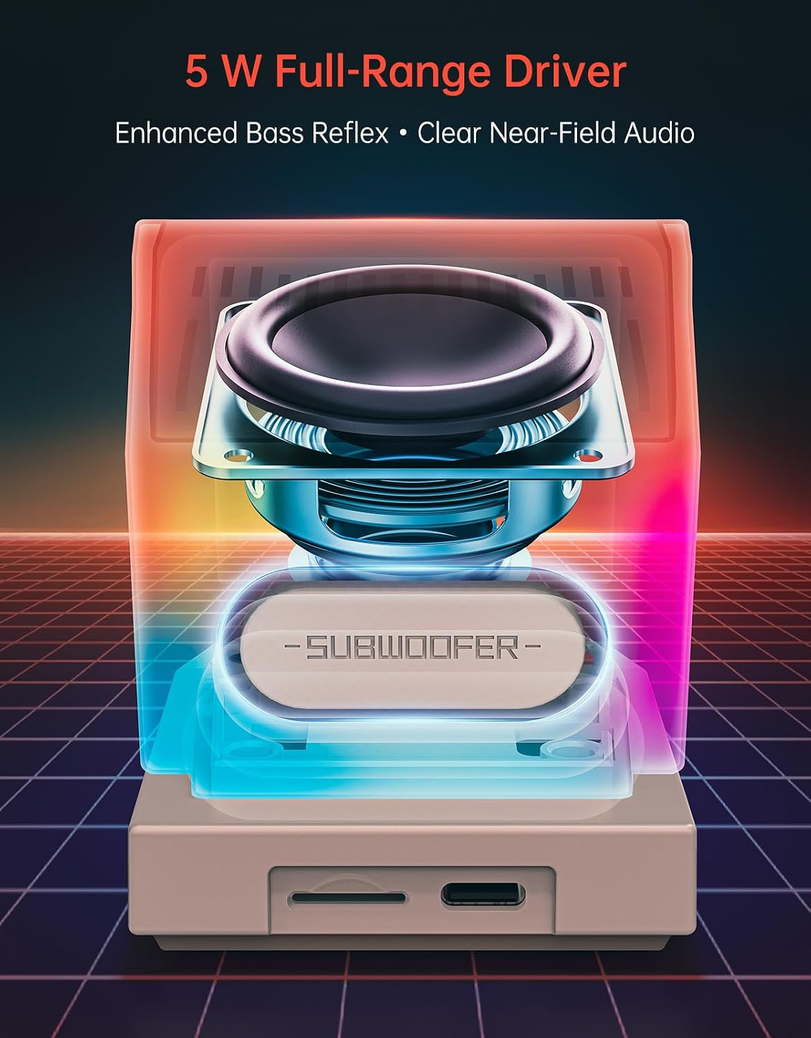 Mini-enceinte rétro style PC a - Speaker Desk Setup avis et prix