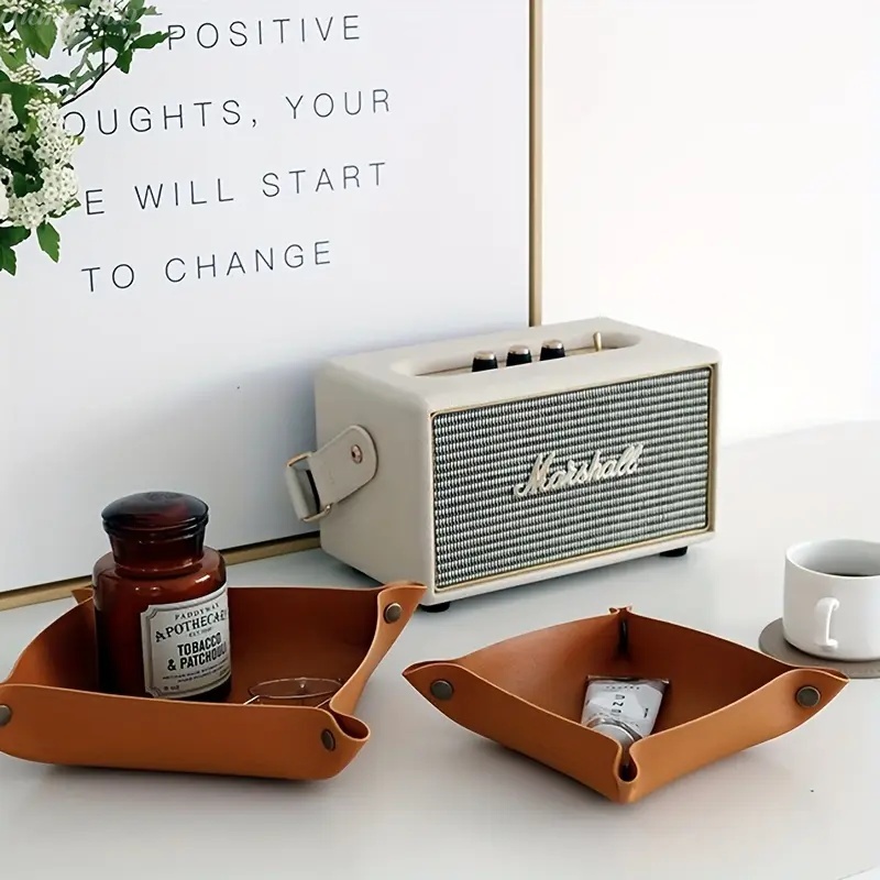 1PC 25X25CM Plateau en cuir pl - Desk Setup Organizer avis et prix